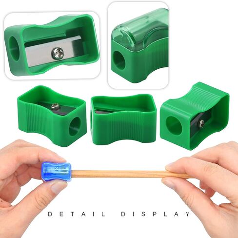 مبراة أقلام رصاص ملونة 100 قطعة من Heatoe، مبراة أقلام رصاص بلاستيكية بفتحة واحدة مع غطاء، مبراة يدوية صغيرة للأطفال في المنزل والمدرسة in Kuwait