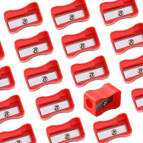 مبراة أقلام رصاص ملونة 100 قطعة من Heatoe، مبراة أقلام رصاص بلاستيكية بفتحة واحدة مع غطاء، مبراة يدوية صغيرة للأطفال في المنزل والمدرسة in Kuwait