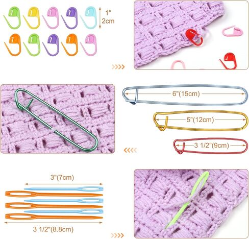 Aeelike Large Crochet Hooks 26pcs Huge Metal Crochet Hook Set - Aluminum Crochet Needle for Thick Bulky Yarn Blankets - Beginners Big Crochet Set Size 6.5mm 7mm 8mm 9mm 10mm 12mm 15mm in Saudi Arabia