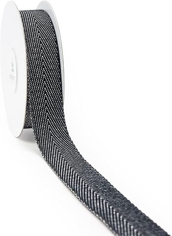 شريط قطني من CT CRAFT LLC لديكور المنزل، وتغليف الهدايا، والحرف اليدوية، 7/8 بوصة (22 ملم) × 10 ياردة × 1 لفة - أسود in Kuwait