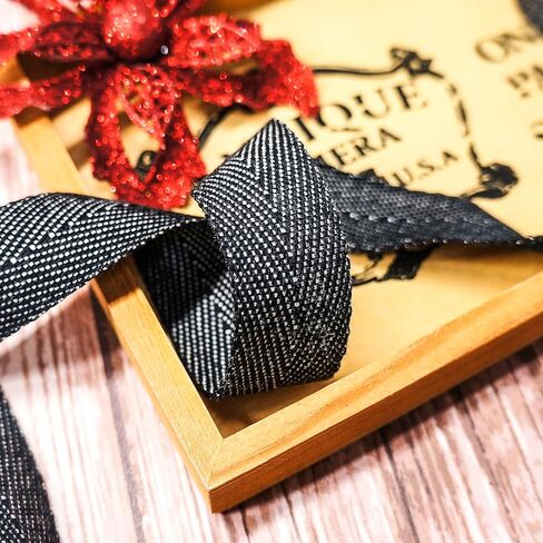 شريط قطني من CT CRAFT LLC لديكور المنزل، وتغليف الهدايا، والحرف اليدوية، 7/8 بوصة (22 ملم) × 10 ياردة × 1 لفة - أسود in Kuwait