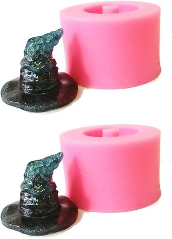 Allinlove 2Pcs Wizard Hat Straw Topper Attachments Silicone Mold for Epoxy Resin, Crystal Resin Casting Molds Straw Topper Resin Molds Epoxy Resin Molds Jewelry Making Clay Crafts Cupcake Decoration in Saudi Arabia