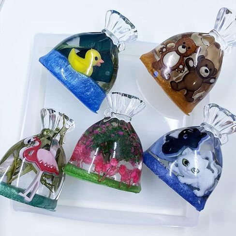 Playing Mold Crafts Molds for Epoxy Resin, 3Pcs 3D Mini Lucky Bag Silicone Epoxy Molds for DIY Resin Casting Desktop Home Decoration Craft Ornaments Lucky Charms Keychain Jewelry Car Pendant Making in Kuwait