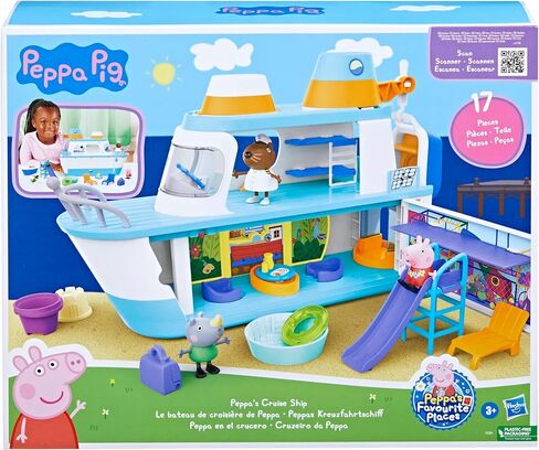 Peppa Pig Cruise Ship, Multilevel Playset with 17 Pieces, Preschool Toys for 3 Year Old Girls and Boys and Up in Saudi Arabia
