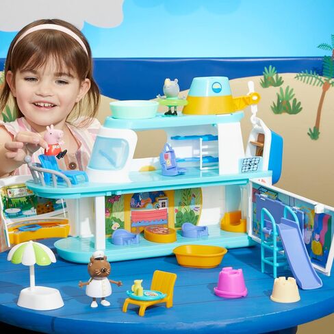Peppa Pig Cruise Ship, Multilevel Playset with 17 Pieces, Preschool Toys for 3 Year Old Girls and Boys and Up in Saudi Arabia