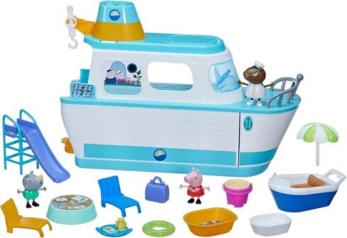 Peppa Pig Cruise Ship, Multilevel Playset with 17 Pieces, Preschool Toys for 3 Year Old Girls and Boys and Up in Saudi Arabia