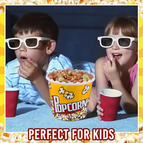 Roshtia 6 Pieces Plastic Popcorn Containers Reusable 75 oz Popcorn Bowl with Popcorn Scoop Retro Style Popcorn Boxes Red Popcorn Plastic Scoop Set for Movie Theater Night (Classic) in Saudi Arabia