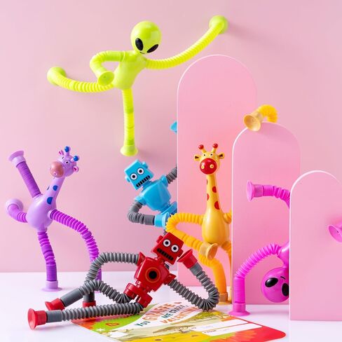 JOYIN 12 Packs Valentine's Day Telescopic Suction Pop Tube with Cards, Kids Toys Party Favors, Classroom Exchange Gift for Kids, Classroom Holiday Prizes in Saudi Arabia