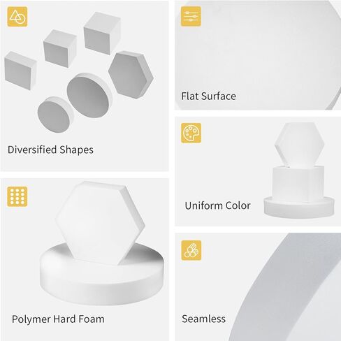 6 عبوات من مكعبات دعائم التصوير الفوتوغرافي للمنتج، مكعبات إسفنجية بيضاء صلبة بأشكال هندسية مكعبة للمجوهرات والمكياج والإكسسوارات والنمذجة والديكور in Kuwait