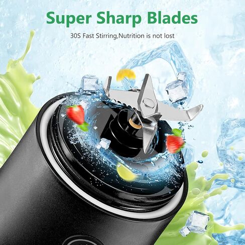 Welltop Portable Blender, 22oz Travel Blender Cup, 4000mah USB Rechargeable Mini Blender with 6 Blades, Personal Blender for Shakes and Smoothies, Juice Blenders Suit Home Travel Office Sports in Kuwait