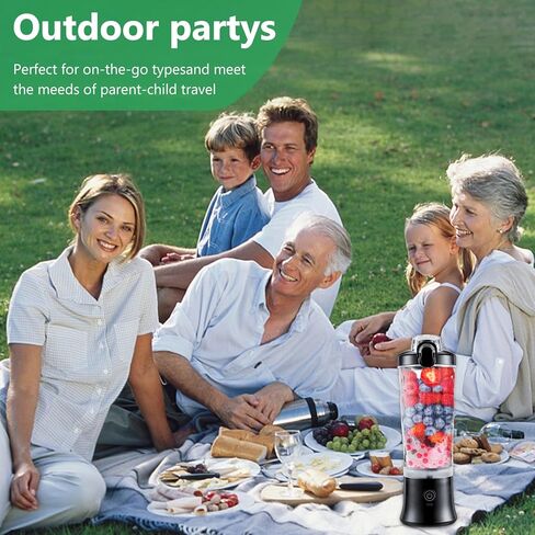 Welltop Portable Blender, 22oz Travel Blender Cup, 4000mah USB Rechargeable Mini Blender with 6 Blades, Personal Blender for Shakes and Smoothies, Juice Blenders Suit Home Travel Office Sports in Kuwait