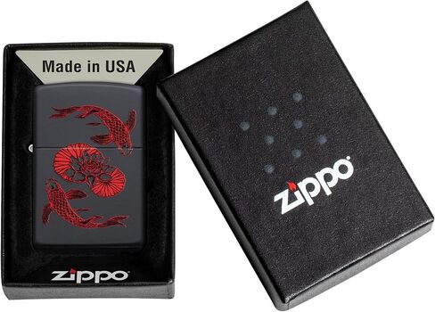 Zippo Lighter: Red Koi Fish - Black Matte 49922 in Saudi Arabia