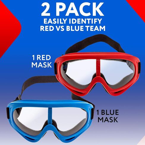 IMPRESA 2-Pack Foam Gun and Blaster Face Mask/Goggles/Eye Shield (1 Red Mask - 1 Blue Mask) - for Foam Blaster Guns from The Name Brand in Saudi Arabia