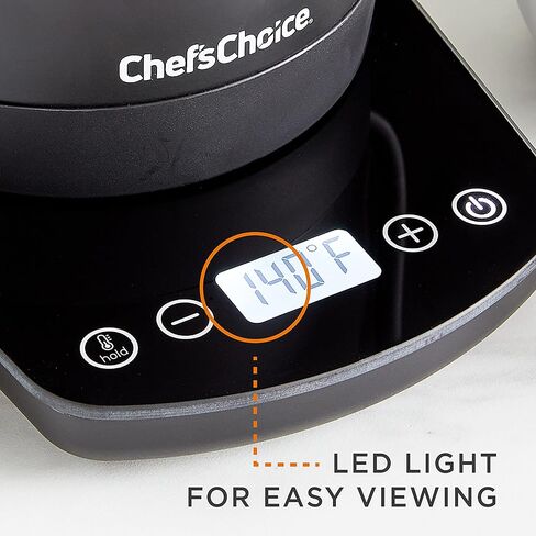 غلاية كهربائية من Chef'sChoice مصنوعة من الفولاذ المقاوم للصدأ بقدرة 1200 واط مع خاصية الإغلاق التلقائي والحماية من الغليان الجاف، سعة 1 لتر، باللون الأسود in Kuwait