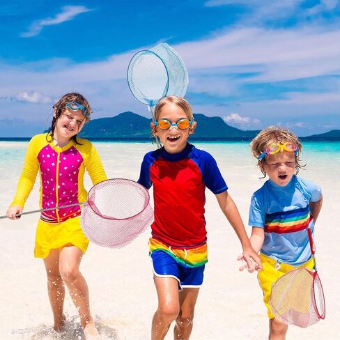 8 Pcs Kids Fishing Net Bucket Set Include 4 Pcs Telescopic Fish Net 4 Pcs Plastic Bucket, Fish Net Butterfly Net Fishing Equipment Nets for Outdoor Catching Insect Crab Playing Tools in Saudi Arabia