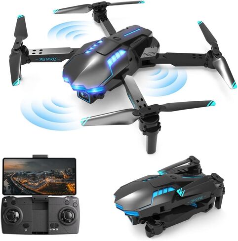 طائرة بدون طيار مع كاميرا 1080 بكسل للأطفال والكبار، طائرة بدون طيار RC كوادكوبتر قابلة للطي FPV للمبتدئين، هدايا ألعاب للأولاد والبنات in Kuwait