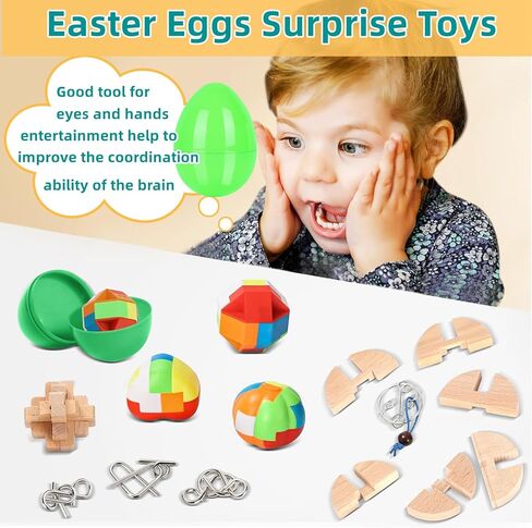 بيض عيد الفصح مملوء بتحفيز الدماغ من الداخل - 24 حزمة من ألعاب ألغاز الأسلاك المعدنية للمراهقين والبالغين والأطفال الأكبر سنًا، وأفكار حشو سلة عيد الفصح، وهدايا جائزة الفصل الدراسي في مدرسة عيد الفصح، وألعاب صيد بيض عيد الفصح in Kuwait