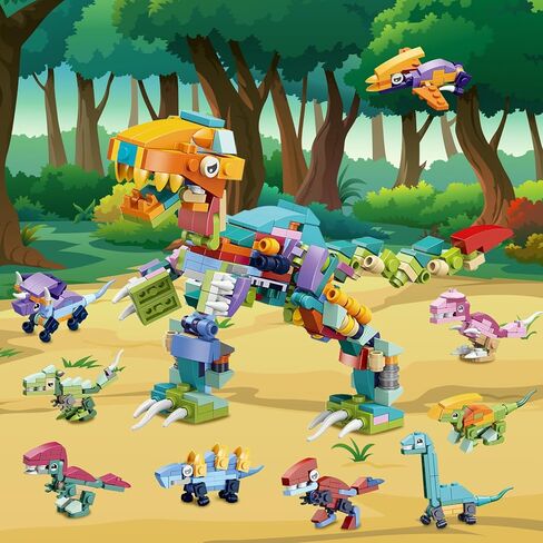 12 Pack Toy Filled Easter Eggs, Prefilled Easter Eggs with Dinosaur Building Blocks Toys, Easter Eggs Dinosaur Toys Gifts for Kids Eggs Hunt Basket Stuffer in Saudi Arabia