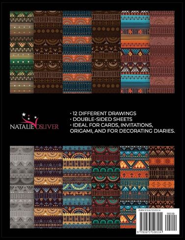 African Patterns: Scrapbooking, Design and Craft Paper, 40 sheets, 12 designs, size 8.5 "x 11", from Natalie Osliver in Saudi Arabia