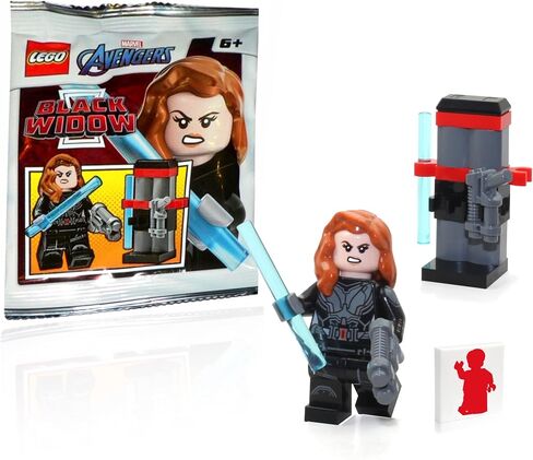 LEGO Marvel Super Heroes Avengers Tower Battle Minifigure - Black Widow (Printed Arms) with Weapons Stand in Saudi Arabia