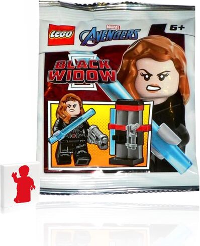 LEGO Marvel Super Heroes Avengers Tower Battle Minifigure - Black Widow (Printed Arms) with Weapons Stand in Saudi Arabia