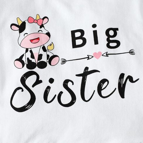 BIRTHDAY SHARK Big Sister Little Sister Matching Outfits Sisters Matching Outfits for Girls Cow Clothes in Saudi Arabia