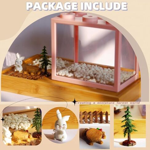 Small Betta Fish Tank, Stackable Mini Aquarium Tank Kit with Aquarium Gravel & Forest Micro Landscape, 0.6 Gallon Acrylic Cube Fish Bowl for Sea Monkeys Shrimp Snails (Clear) in Saudi Arabia