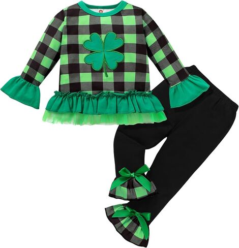 YOUNGER TREE Toddler Baby Girl Easter Outfits Bunny Print Short Sleeve T-shirt Tops Flared Rabbit Pants Summer Clothes 1-6Y in Saudi Arabia
