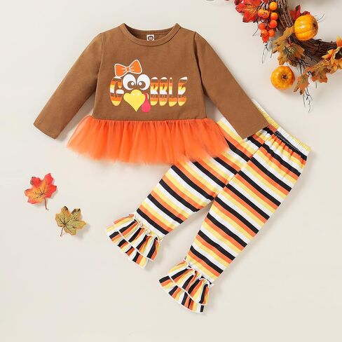 YOUNGER TREE Toddler Baby Girl Easter Outfits Bunny Print Short Sleeve T-shirt Tops Flared Rabbit Pants Summer Clothes 1-6Y in Saudi Arabia