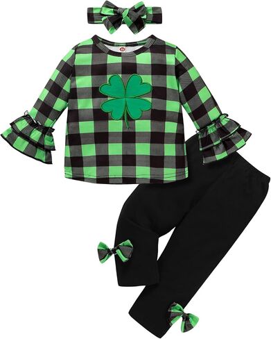 YOUNGER TREE Toddler Baby Girl Easter Outfits Bunny Print Short Sleeve T-shirt Tops Flared Rabbit Pants Summer Clothes 1-6Y in Saudi Arabia