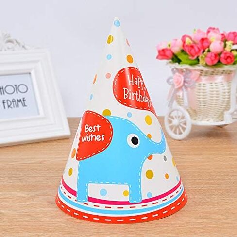 ADJOY 12 Pack Birthday Party Cone Hats, Birthday Paper Hats for Kids and Adults, Bulk Set in 12 Colors in Kuwait