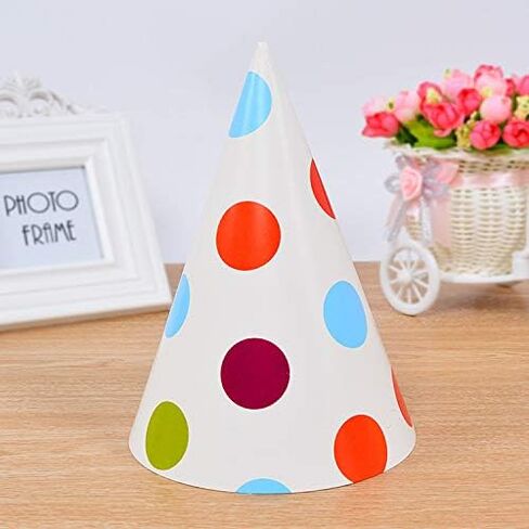 ADJOY 12 Pack Birthday Party Cone Hats, Birthday Paper Hats for Kids and Adults, Bulk Set in 12 Colors in Kuwait