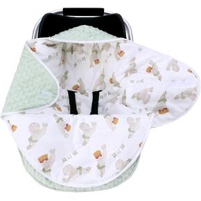 Miracle Baby Car Seat Covers, 100% Cotton Winter Minky Baby Swaddle Blanket for Boys Girls Newborn Baby Swaddle Wrap Soft Thick Baby Swaddling Blanket for Baby Seat 0-6 Months (Blue Whale)
