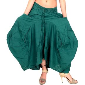 SARJANA HANDICRAFTS Women Cotton Solid Pockets Skirt Hippie Afghani Ethnic