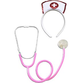 Halloween Nurse Costume Accessory Set, Two-Piece Set of Headwear and Stethoscopeis