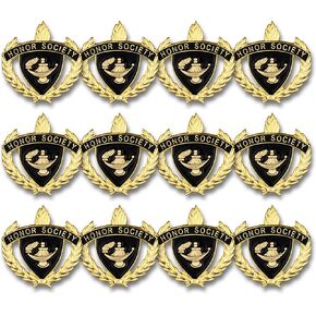 SHOP AWARDS AND GIFTS Honor Society Badge Enamel Lapel Pins, Appreciation, Reward, School, Bulk Pack of 12, Poly Bagged, 1 Inch