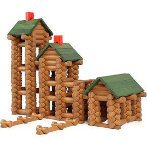 مجموعة Wondertoys 530 قطعة من جذوع الأشجار الخشبية للأعمار من 3 سنوات فما فوق، ألعاب كلاسيكية لسجل البناء للأطفال، هدايا تعليمية لهندسة البناء الإبداعية