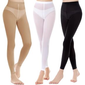 Aaronano 3 Pairs School Girl's Footed Ballet Dance Tights