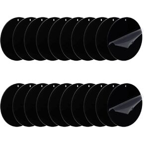 Worasign Black Acrylic Blanks with Holes Ornament Blanks, 20 Pieces Round Acrylic Keychain Blanks, 3" Black Circle Acrylic Pieces with Hole, 76.2x2.5mm Acrylic Circles for DIY Projects Crafts Christmas Decor