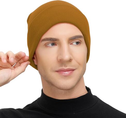 Zando Beanie for Men Women Cuffed Cap Soft Slouchy Beanie Winter Knit Hats Fisherman Beanie Skull Cap Unisex Daliy Beanie in Kuwait