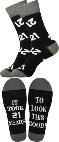 Jeasona 40th 50th 60th 70th Birthday Gifts for Men Funny Black Crew Cotton Socks in Kuwait