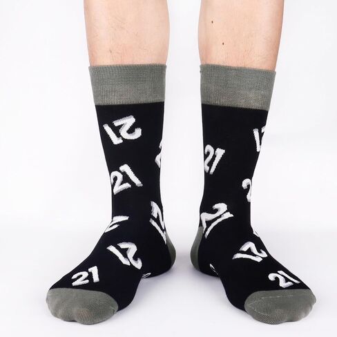 Jeasona 40th 50th 60th 70th Birthday Gifts for Men Funny Black Crew Cotton Socks in Kuwait
