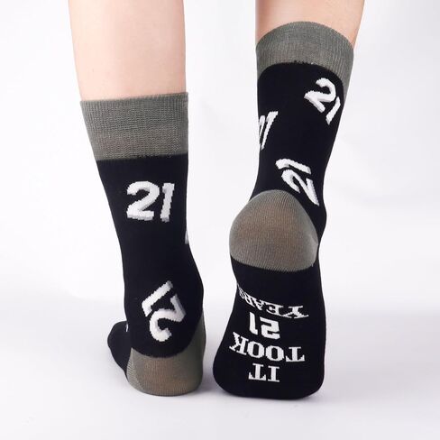 Jeasona 40th 50th 60th 70th Birthday Gifts for Men Funny Black Crew Cotton Socks in Kuwait