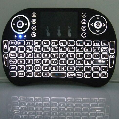 (Upgraded)Rii 2.4GHz Mini Wireless Keyboard with Touchpad,QWERTY,LED Backlit,Portable Keyboard for laptop/PC/Tablets/Windows/Mac/TV/Xbox/PS3/Raspberry Pi .(i8+ Black) in Saudi Arabia