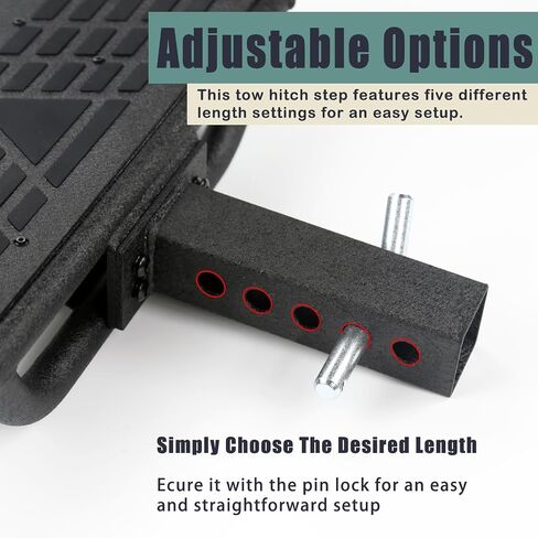 Universal Hitch Steps for Pickup Truck - Solid Trailer Hitch Step 2 Inch Receiver Hitch Accessories 17.3'' Rear Bumper Guard Protector for Car Vehicles SUV ATV Upgraded Textured Black with Pin Lock in Saudi Arabia