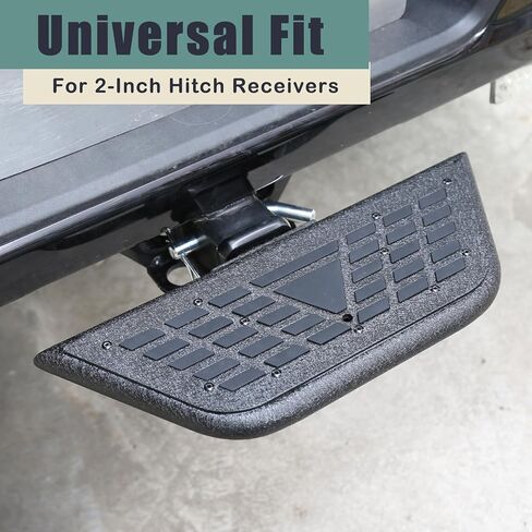 Universal Hitch Steps for Pickup Truck - Solid Trailer Hitch Step 2 Inch Receiver Hitch Accessories 17.3'' Rear Bumper Guard Protector for Car Vehicles SUV ATV Upgraded Textured Black with Pin Lock in Saudi Arabia