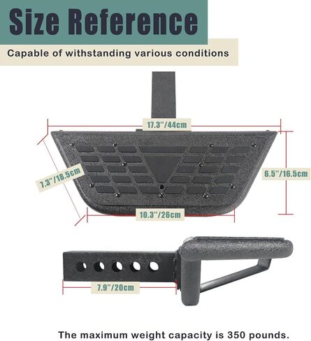 Universal Hitch Steps for Pickup Truck - Solid Trailer Hitch Step 2 Inch Receiver Hitch Accessories 17.3'' Rear Bumper Guard Protector for Car Vehicles SUV ATV Upgraded Textured Black with Pin Lock in Saudi Arabia