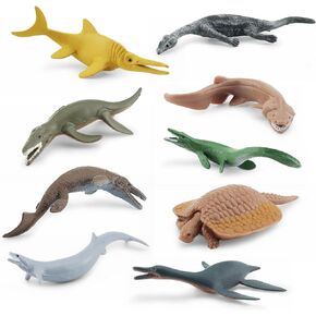 GUFOPONAS 10PCS Mini Prehistoric Sea Creatures Toys Ancient Dinosaur Toy Set 2-4 Inch Marine Animal Figures Cake Topper Girls Boys Kids Toddlers Birthday Gift