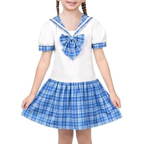 Sunny Fashion Girls Dress Sailor School Uniform Navy Suit Size 6-14