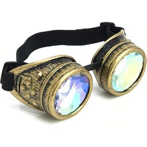 UMBRELLALABORATORY Crystal Rainbow Kaleidoscope Rave Glasses Steampunk Goggles outfits accessories in Saudi Arabia